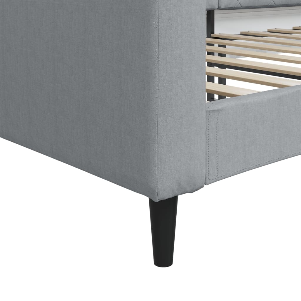 daybed 90x200 cm stof lysegrå