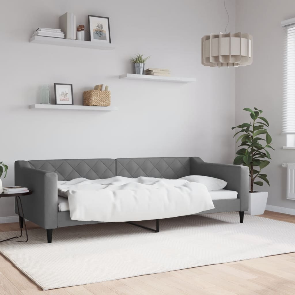 daybed 90x200 cm stof mørkegrå