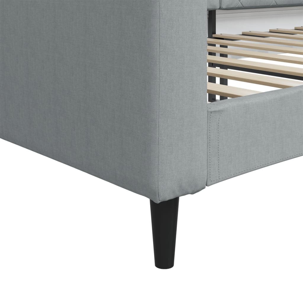 daybed 90x190 cm stof lysegrå