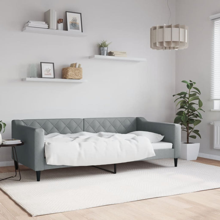 daybed 90x190 cm stof lysegrå