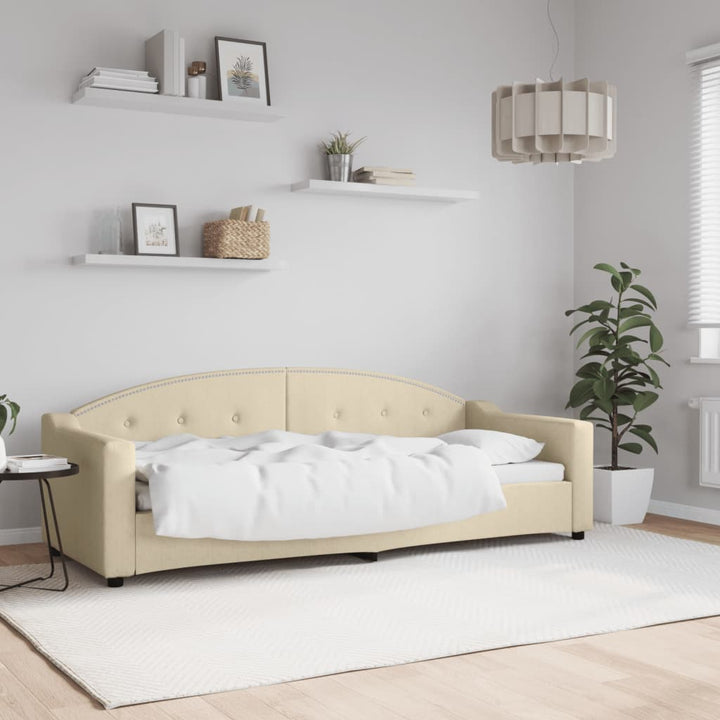 daybed 80x200 cm stof cremefarvet
