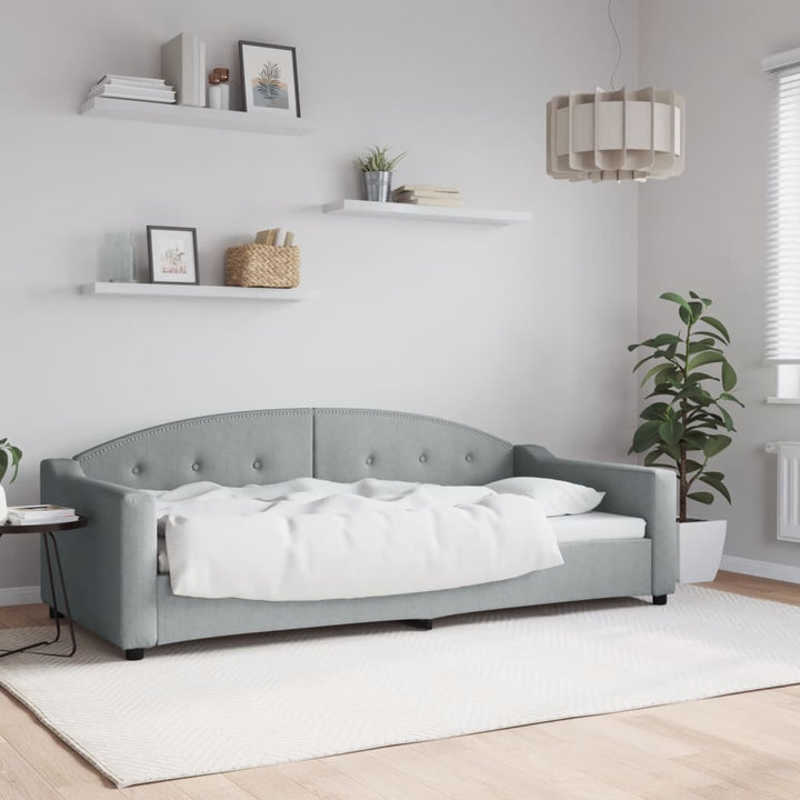daybed 90x200 cm stof lysegrå