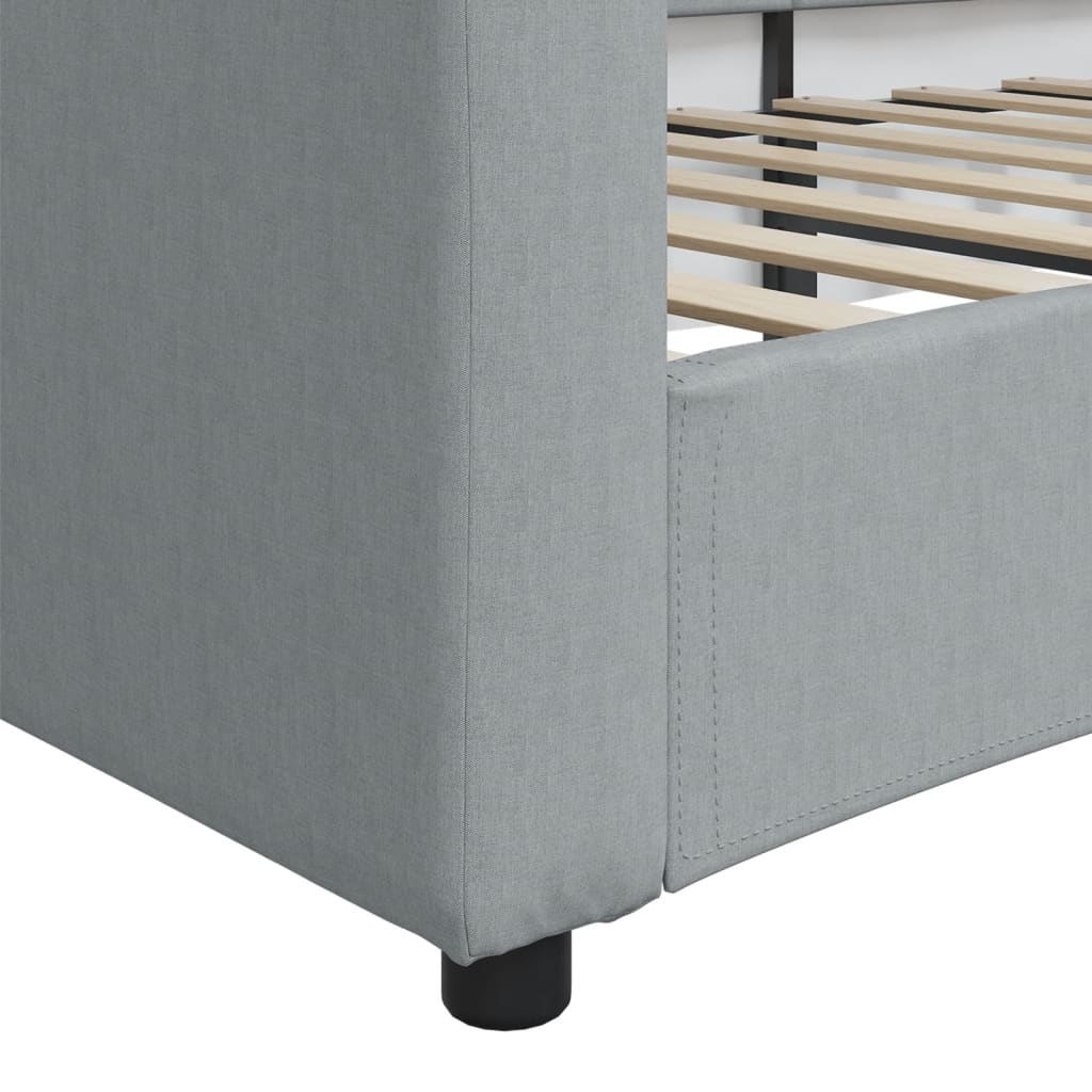 daybed 100x200 cm stof lysegrå