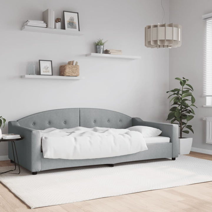 daybed 100x200 cm stof lysegrå