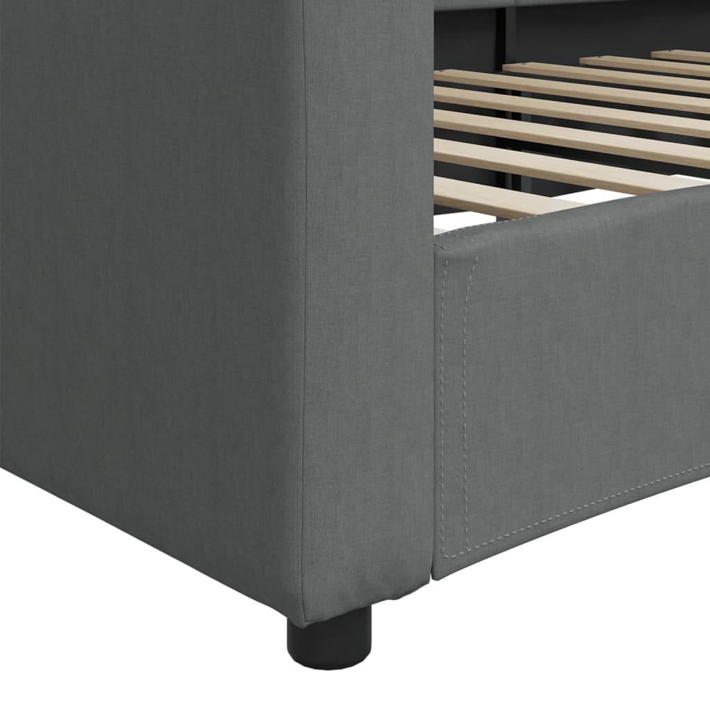 daybed 100x190 cm stof mørkegrå