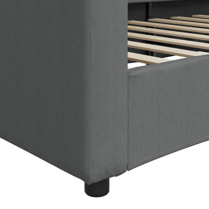 daybed 100x190 cm stof mørkegrå