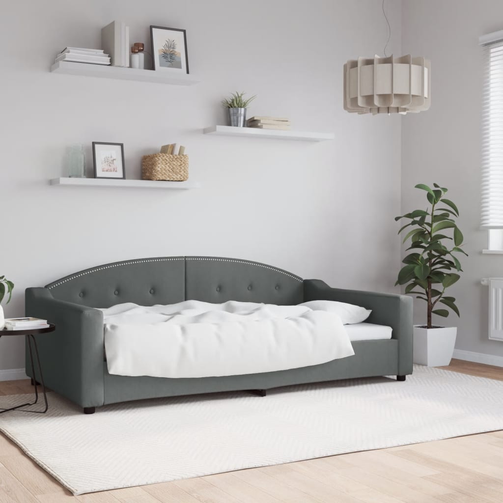 daybed 100x190 cm stof mørkegrå