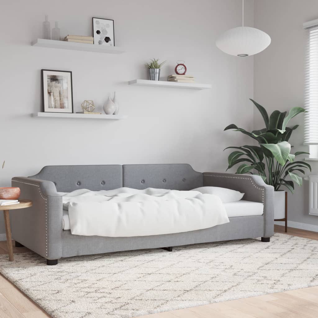 daybed 80x200 cm stof lysegrå