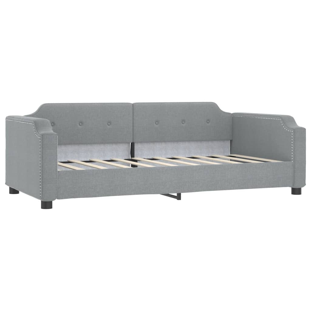 daybed 90x200 cm stof lysegrå