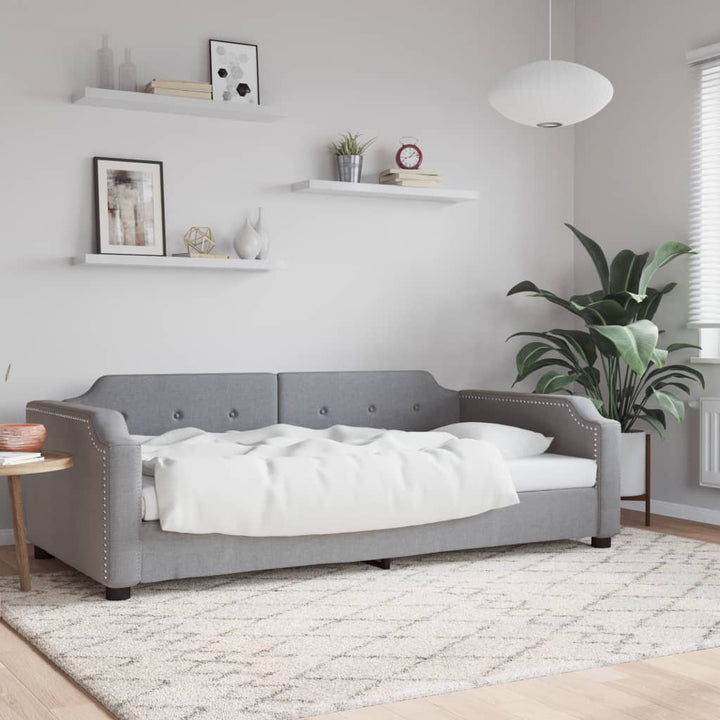 daybed 90x200 cm stof lysegrå