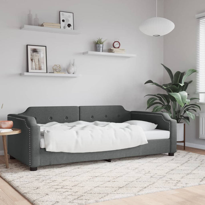 daybed 90x190 cm stof mørkegrå