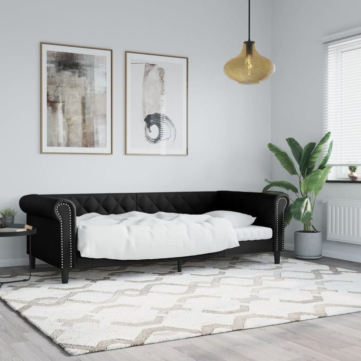 daybed 80x200 cm kunstlæder sort
