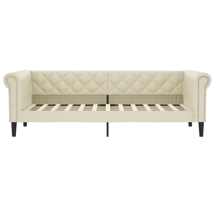 daybed 80x200 cm kunstlæder cremefarvet