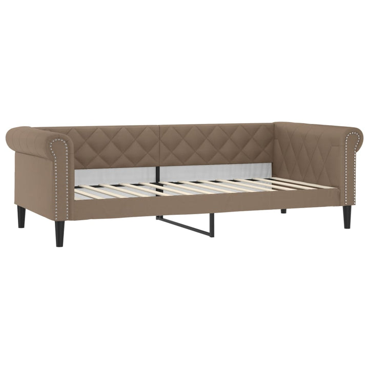 daybed 80x200 cm kunstlæder cappuccinofarvet