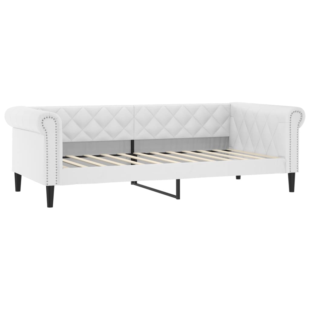 daybed 90x200 cm kunstlæder hvid