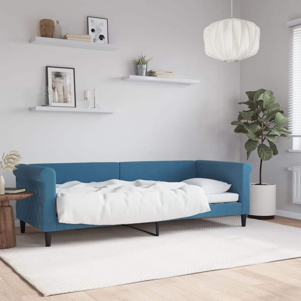daybed 80x200 cm velour blå