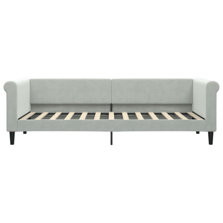 daybed 80x200 cm velour lysegrå