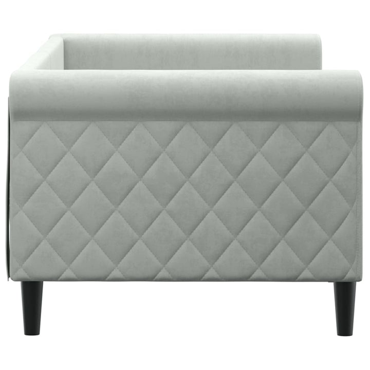 daybed 80x200 cm velour lysegrå
