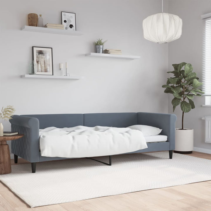 daybed 80x200 cm velour mørkegrå