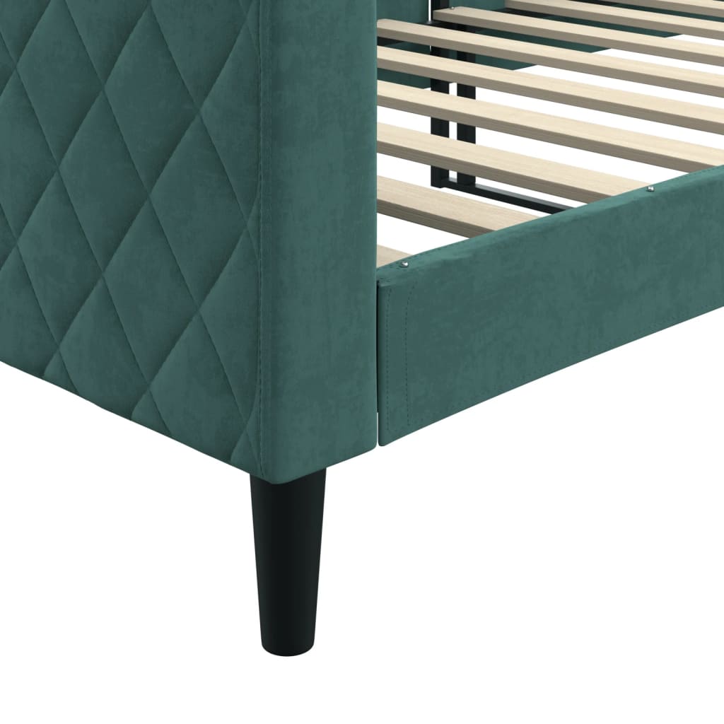 daybed 80x200 cm velour mørkegrøn