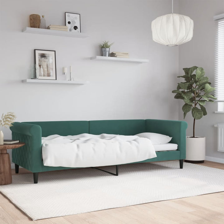 daybed 80x200 cm velour mørkegrøn