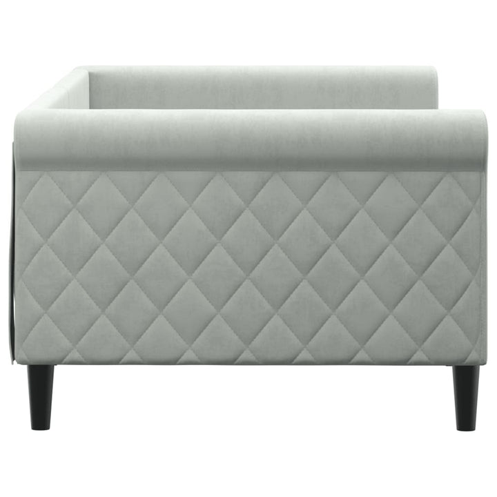 daybed 90x200 cm velour lysegrå