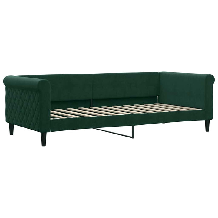 daybed 90x200 cm velour mørkegrøn