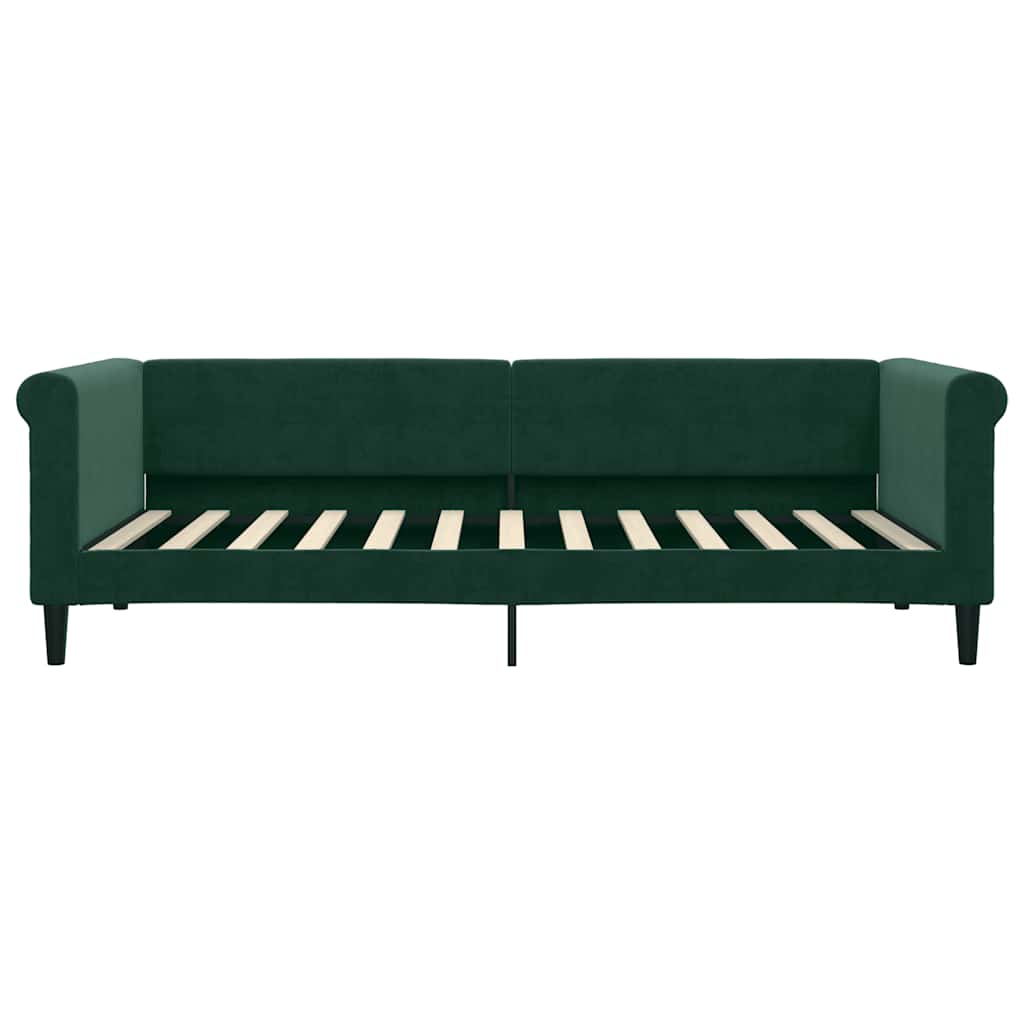 daybed 90x200 cm velour mørkegrøn