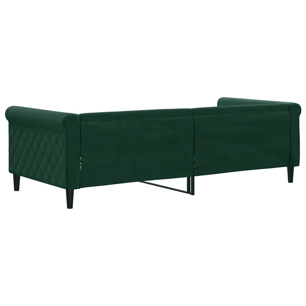 daybed 90x200 cm velour mørkegrøn