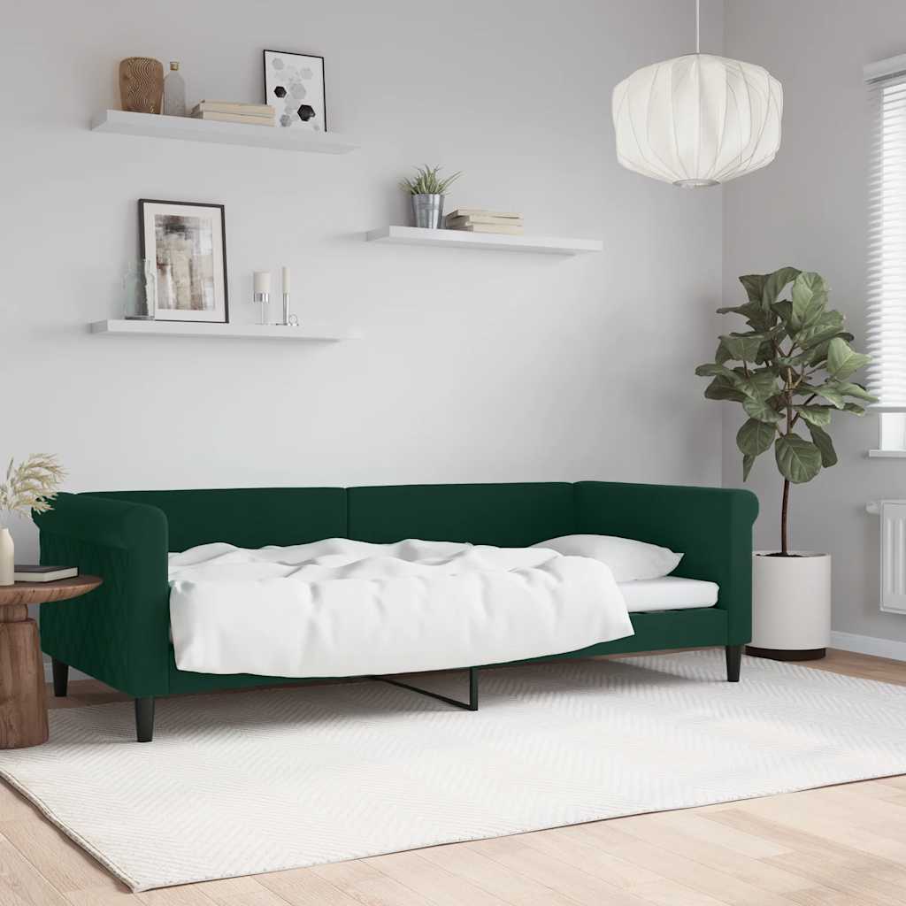 daybed 90x200 cm velour mørkegrøn
