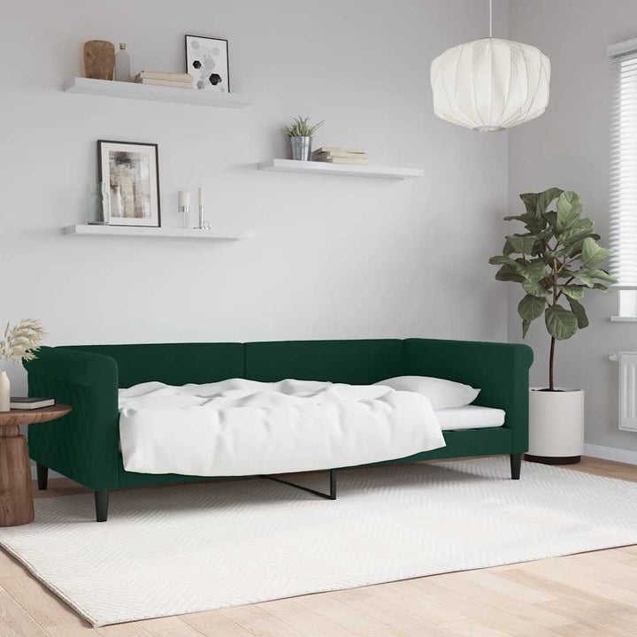 daybed 90x200 cm velour mørkegrøn