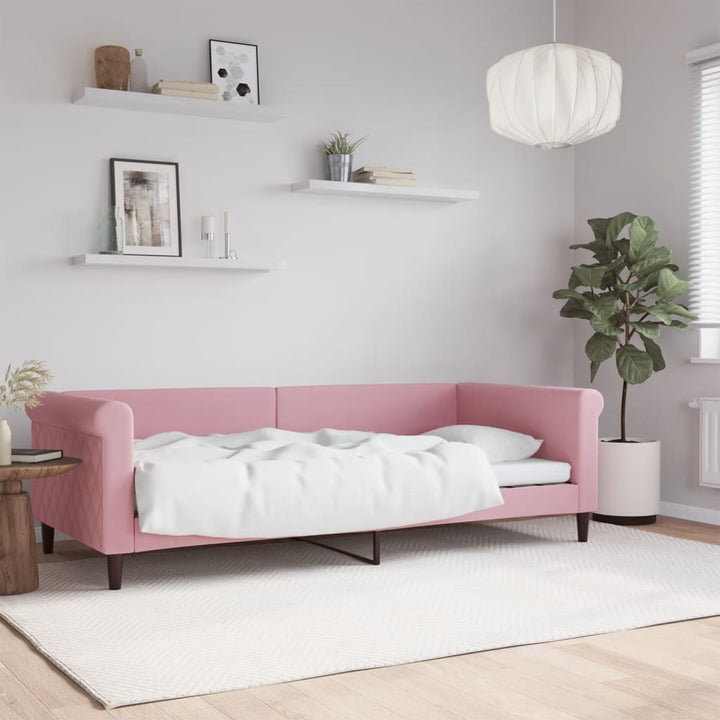 daybed 90x200 cm velour pink