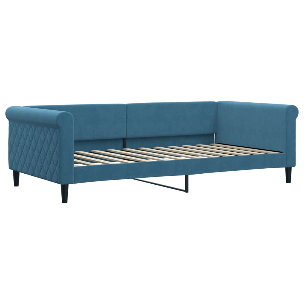 daybed 100x200 cm velour blå