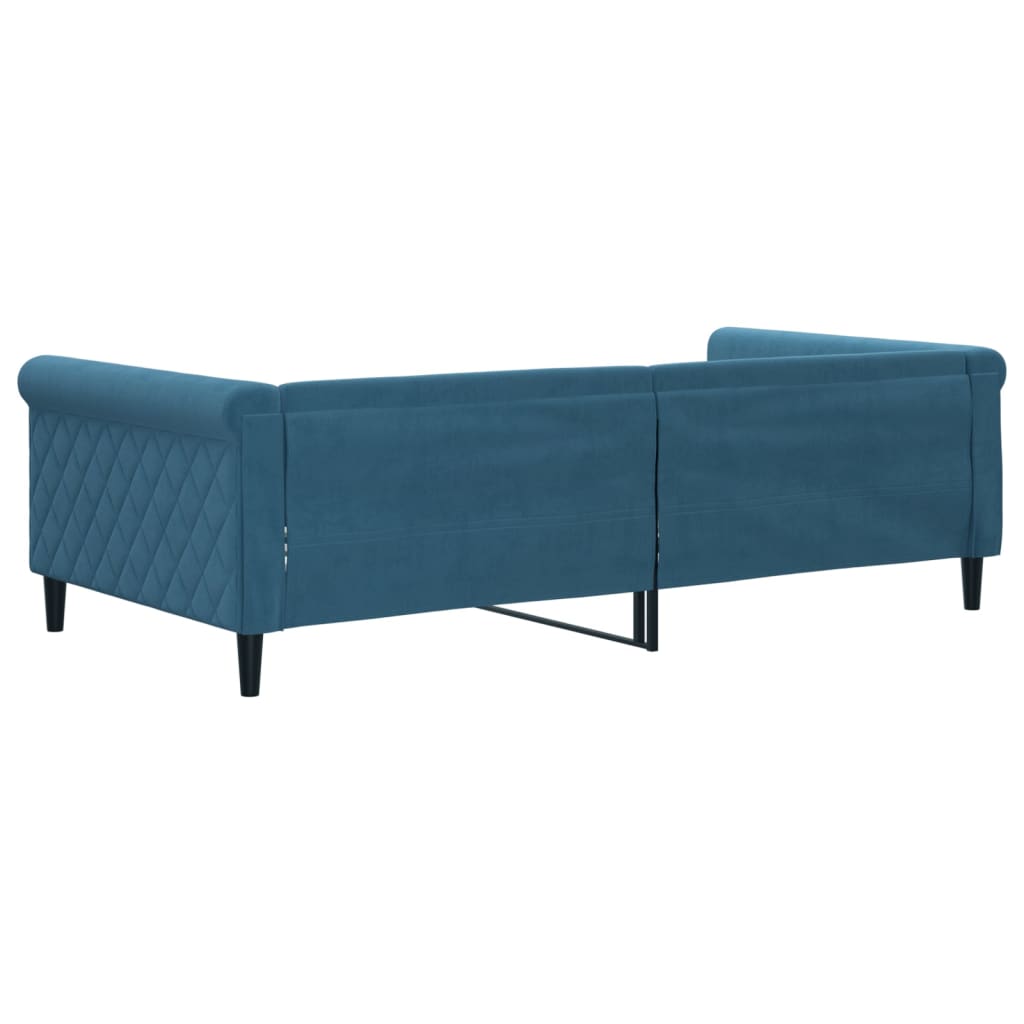 daybed 100x200 cm velour blå
