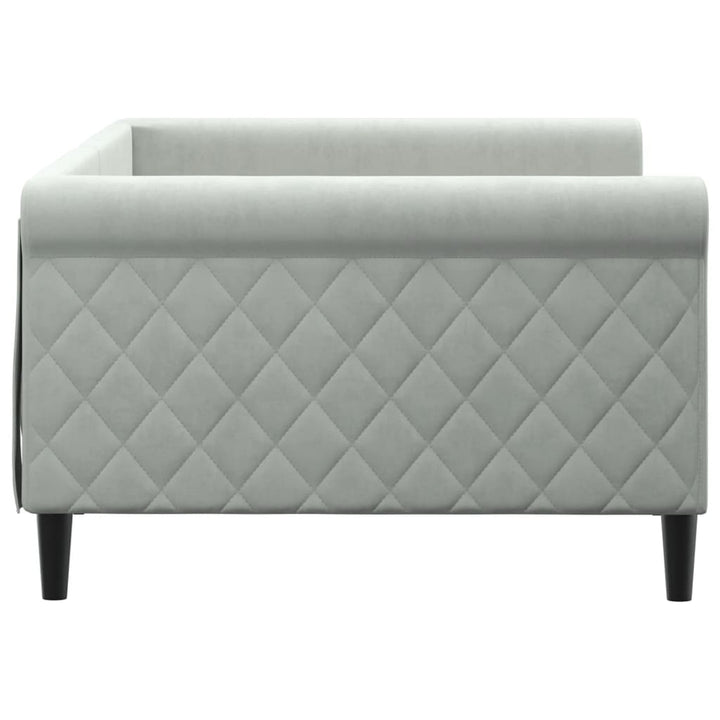 daybed 100x200 cm velour lysegrå