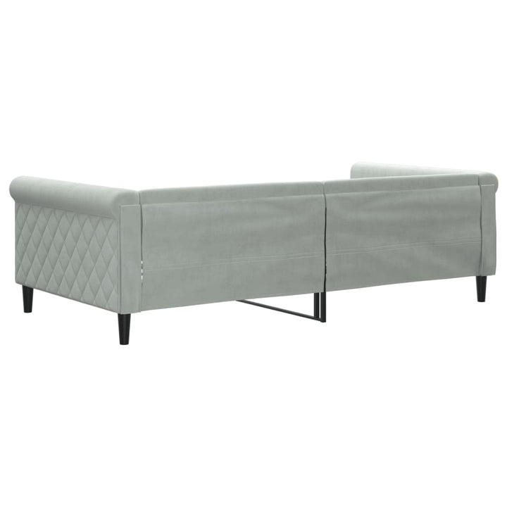 daybed 100x200 cm velour lysegrå