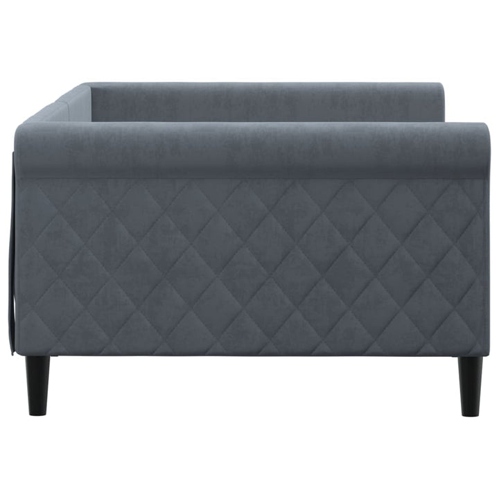 daybed 100x200 cm velour mørkegrå