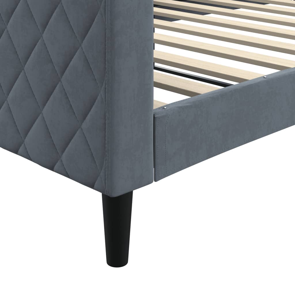 daybed 100x200 cm velour mørkegrå
