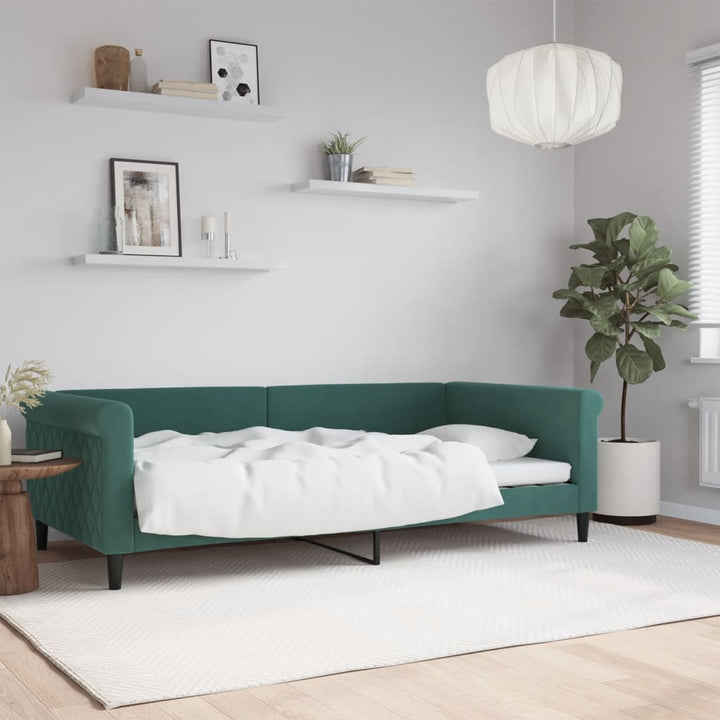 daybed 100x200 cm velour mørkegrøn