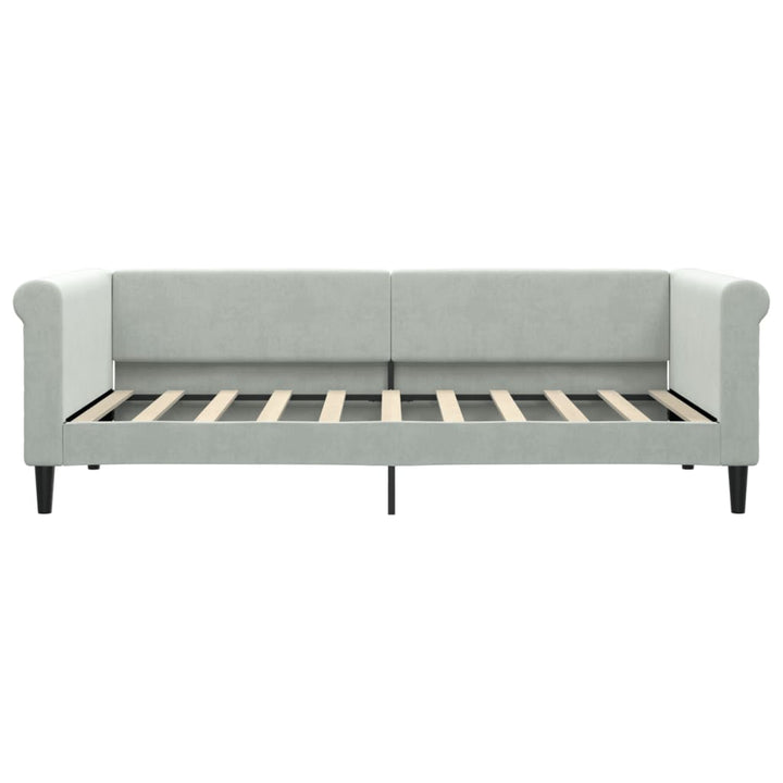 daybed 90x190 cm velour lysegrå