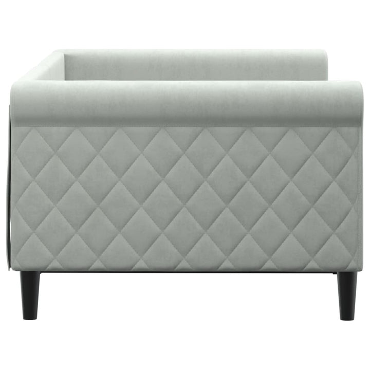 daybed 90x190 cm velour lysegrå