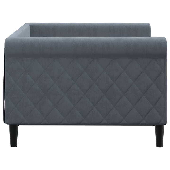 daybed 90x190 cm velour mørkegrå