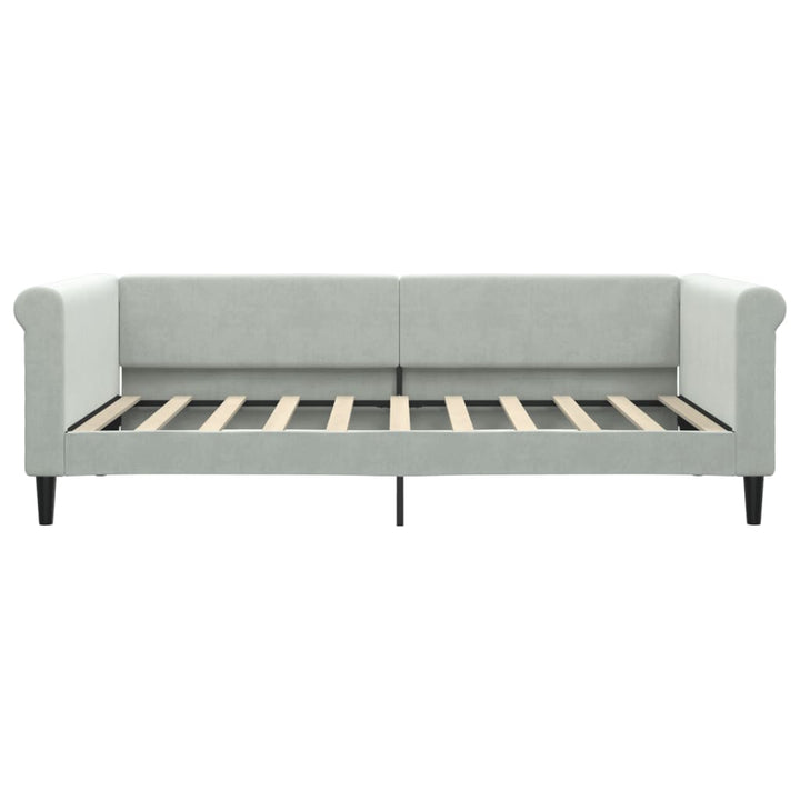 daybed 100x190 cm velour lysegrå