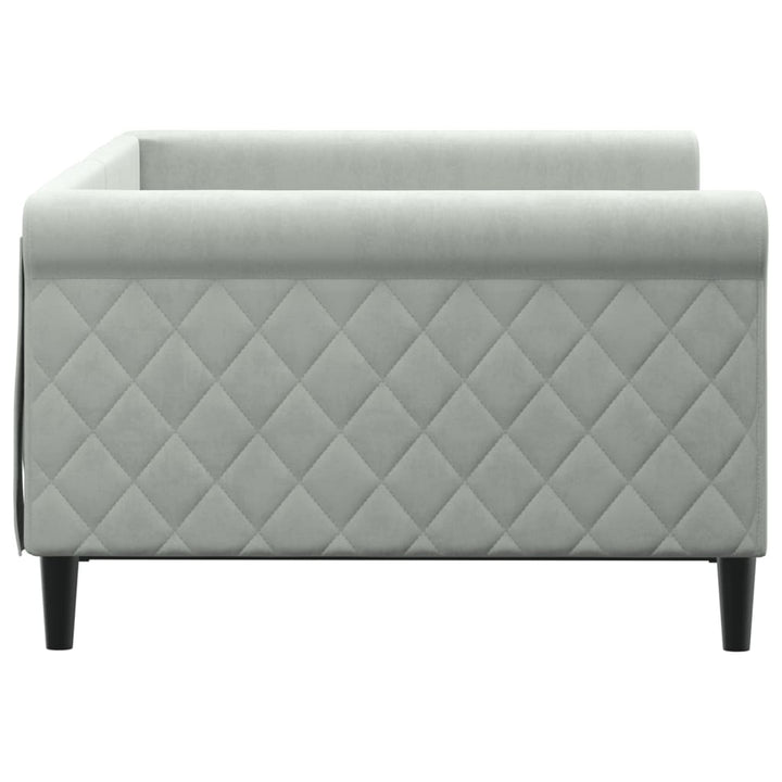 daybed 100x190 cm velour lysegrå