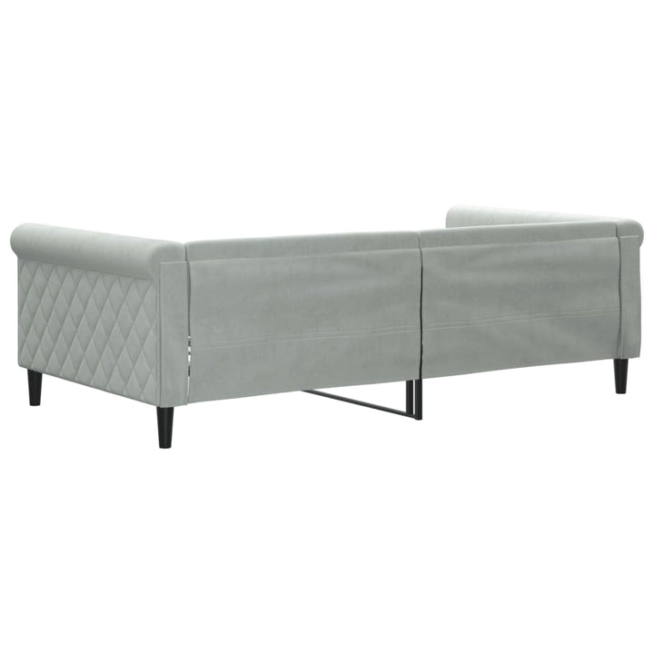 daybed 100x190 cm velour lysegrå