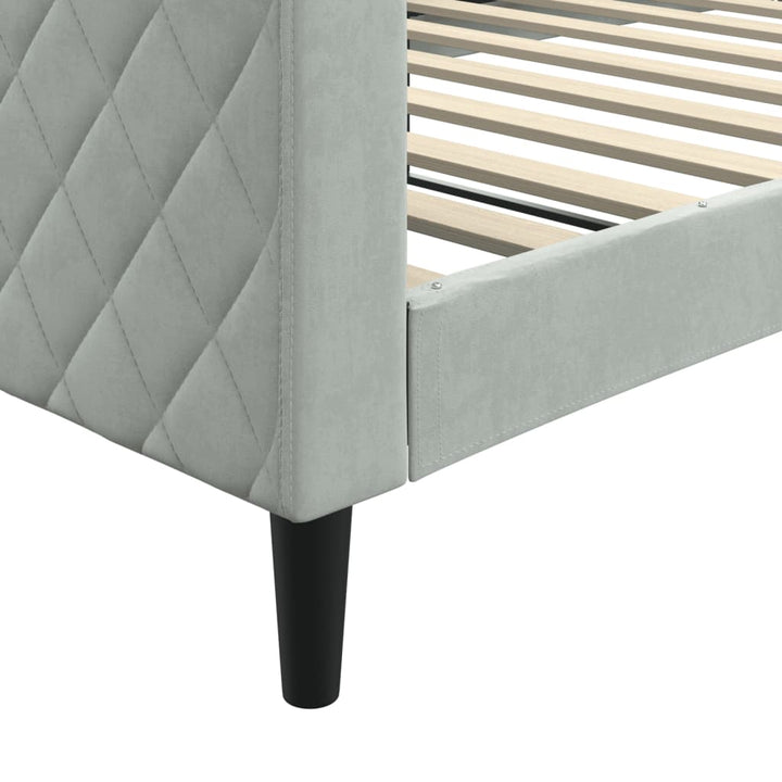 daybed 100x190 cm velour lysegrå
