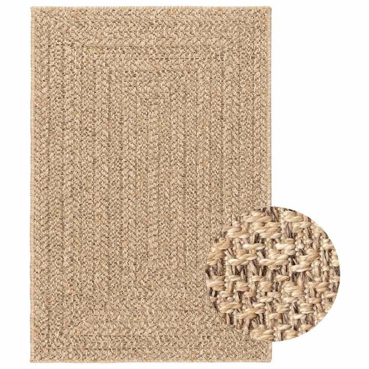 gulvtæppe ZIZUR 120x170 cm jute-look indendørs og udendørs