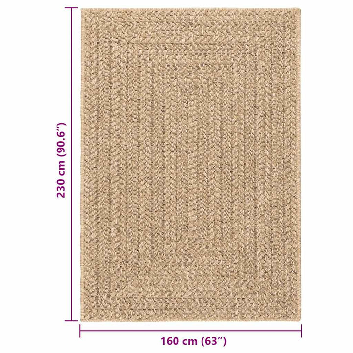 gulvtæppe ZIZUR 160x230 cm jute-look indendørs og udendørs