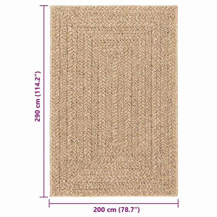 gulvtæppe ZIZUR 200x290 cm jute-look indendørs og udendørs
