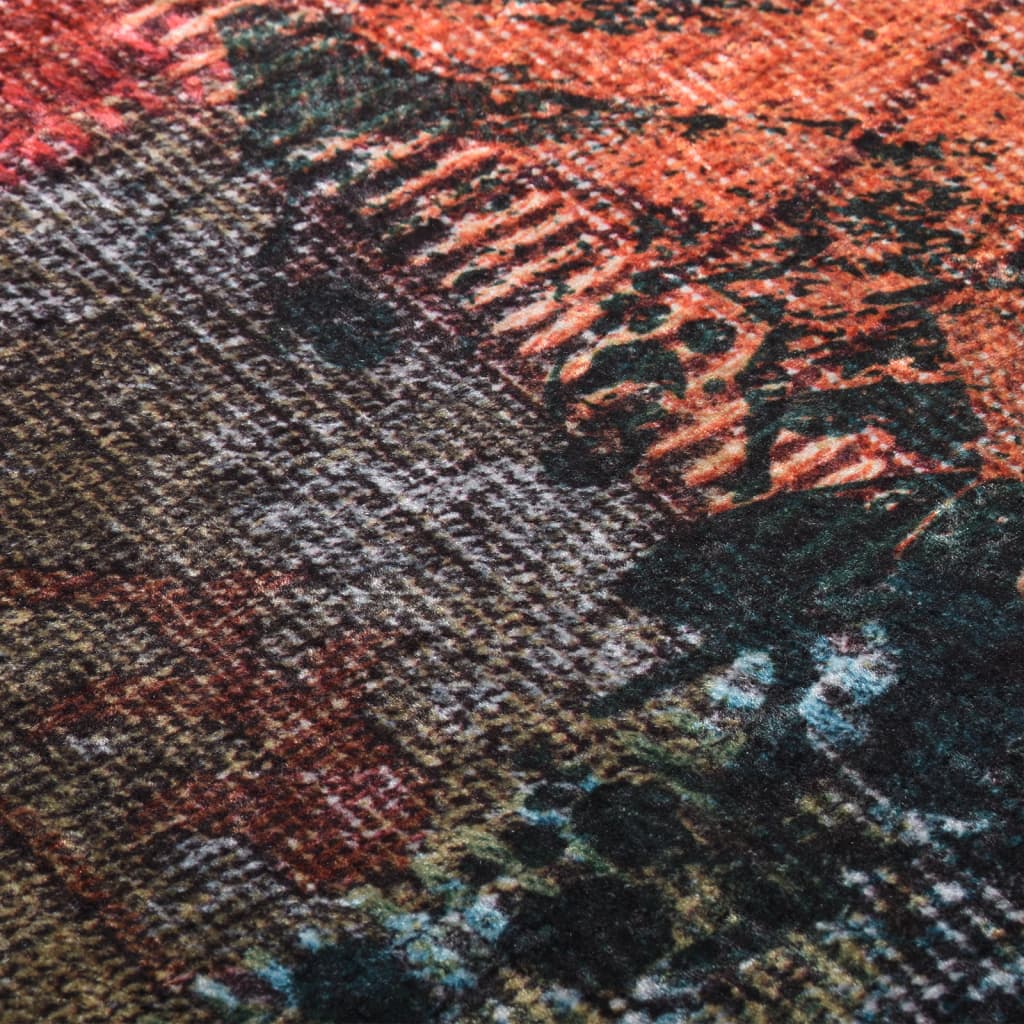 gulvtæppe 400x300 cm vaskbart flerfarvet